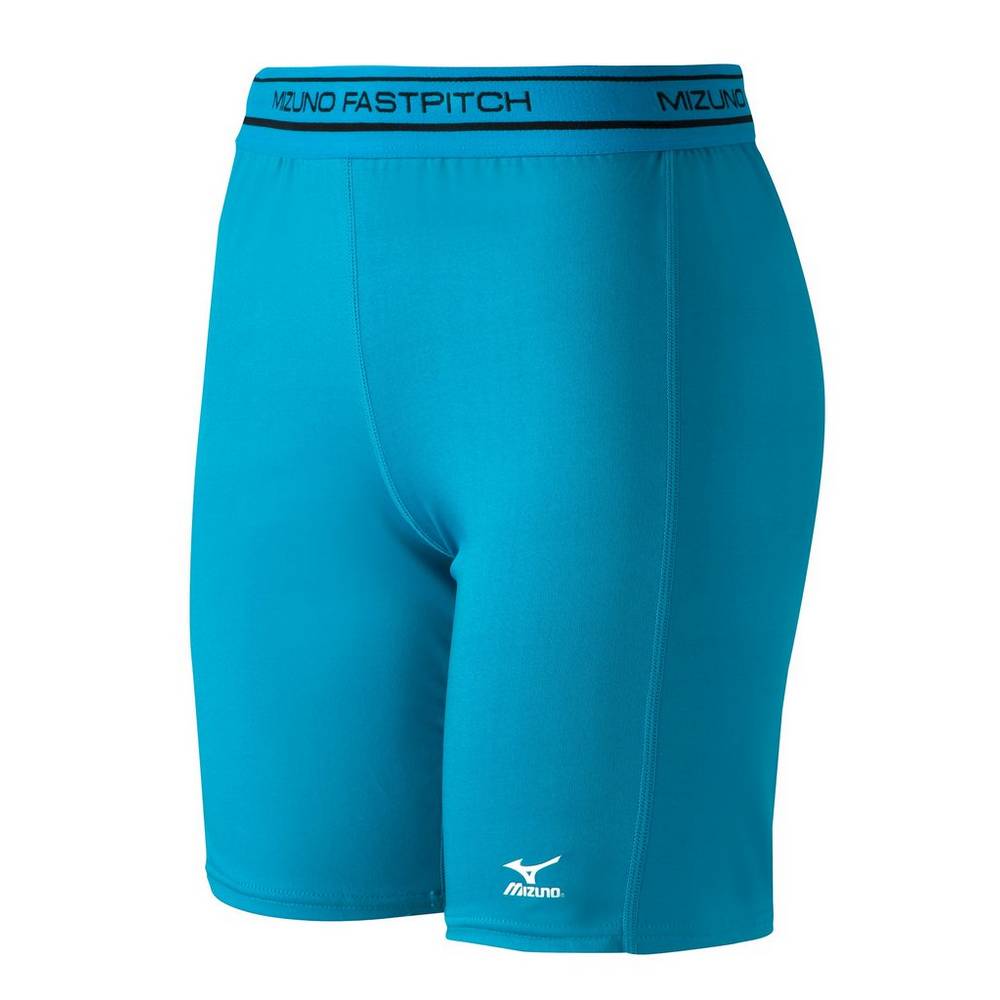 Pantaloncini Mizuno Softball Basse Rise Compression Sliding Donna - Blu - 65312-HGPB